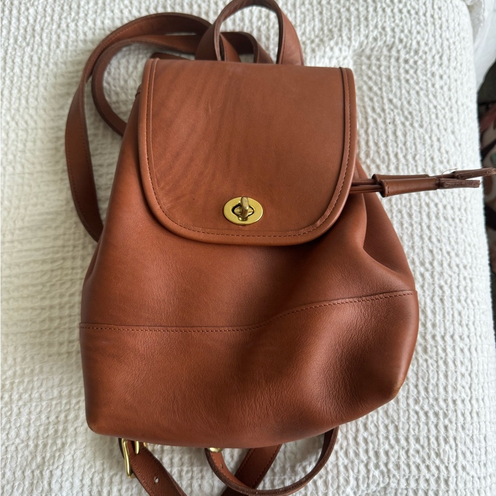 Vintage coach leather day backpack